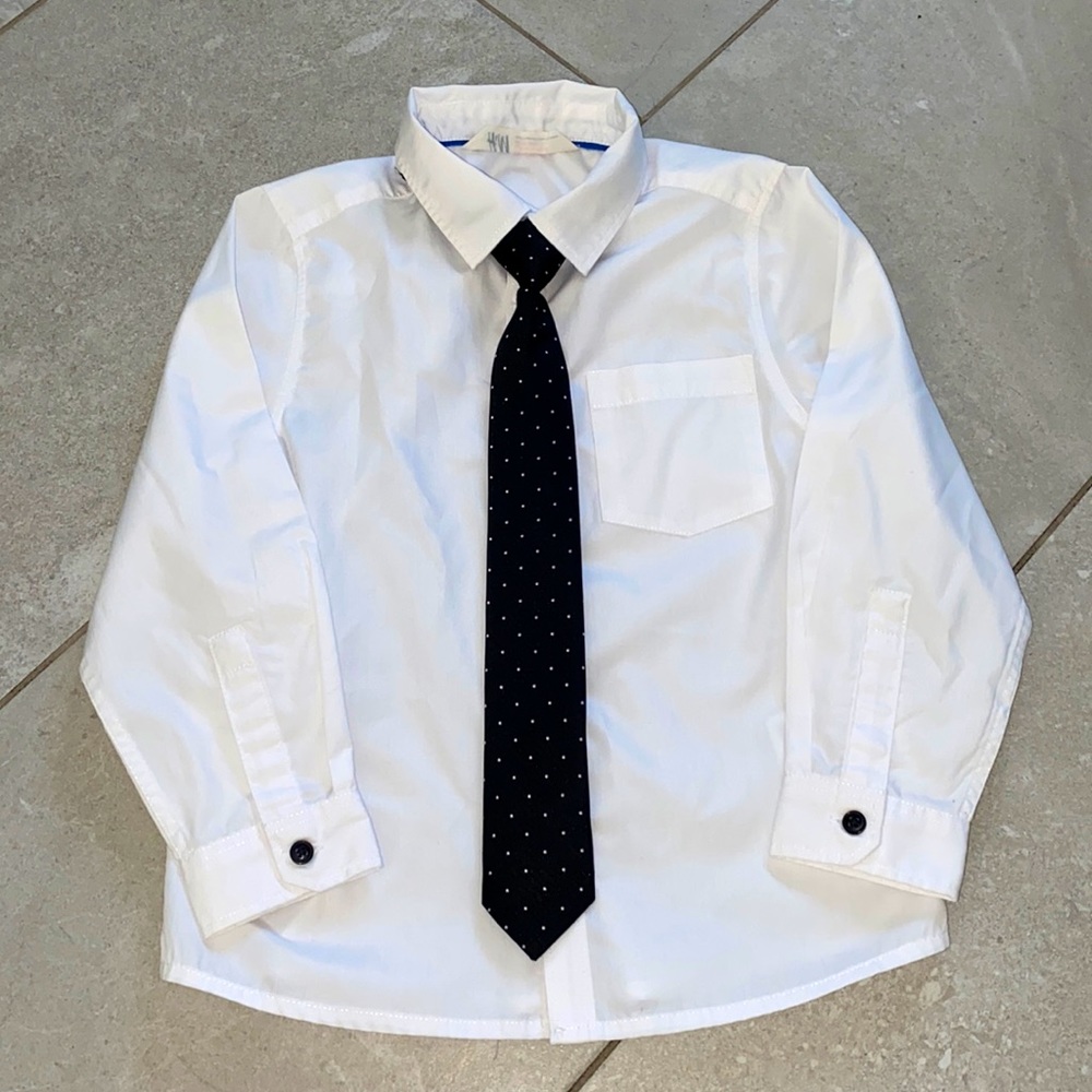 H&M Boys Button Down Shirt with Tie